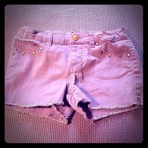 Lavender fringe shorts